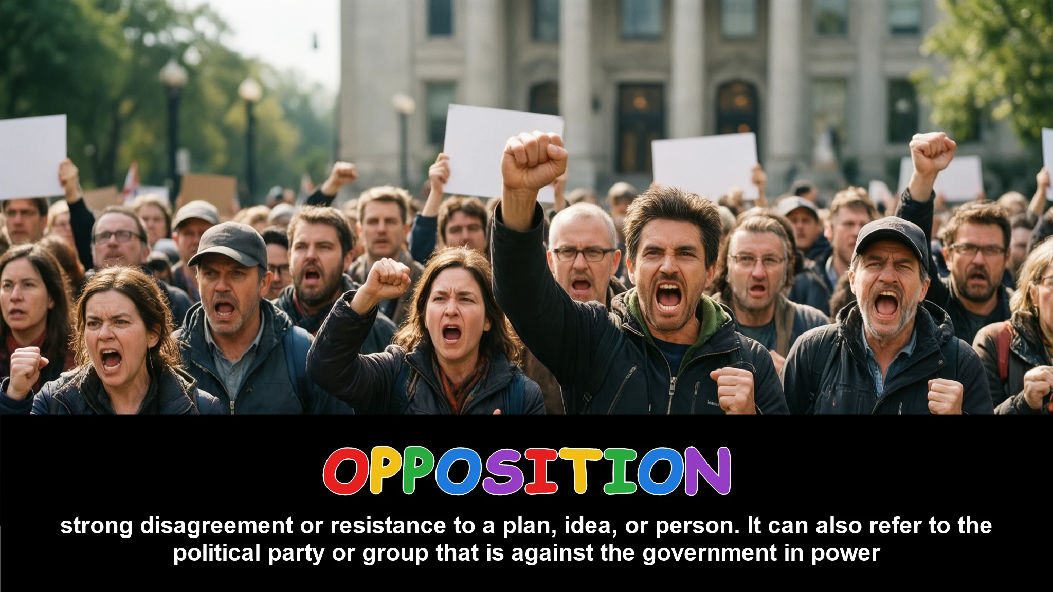 English Illustration for opposition